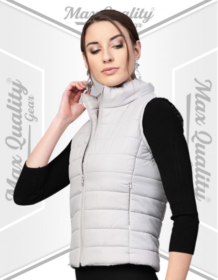 MAX CASUAL SLEEVELESS SLIM FIT PUFFER JACKET